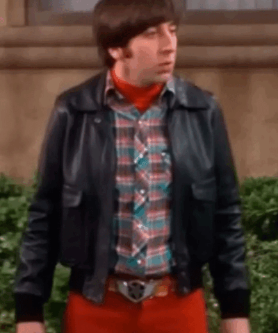 Howard Wolowitz The Big Bang Theory S08 Black Leather Bomber Jacket