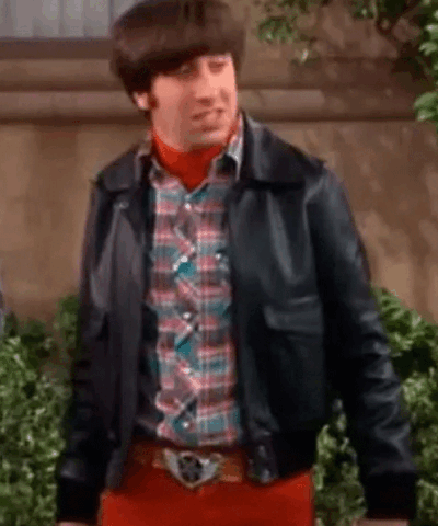 Howard Wolowitz The Big Bang Theory Black Leather Bomber Jacket