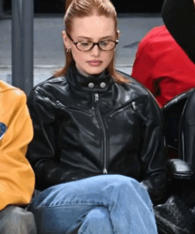 NBA 2025 Madelaine Petsch Cafe Racer Leather Jacket