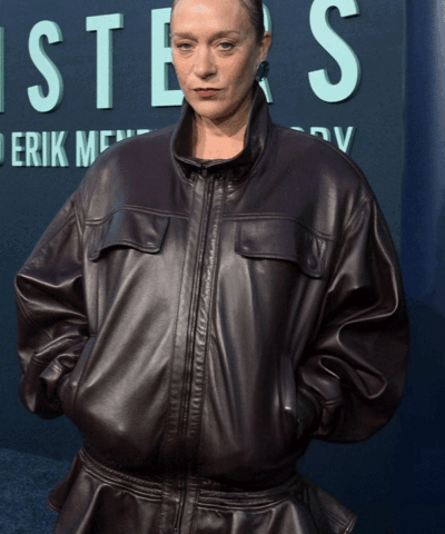 Monsters Event 2022 Chloë Sevigny Brown Leather Jacket