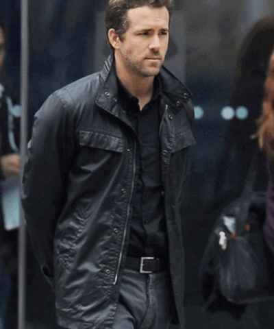 Ryan Reynolds Black Leather Jacket