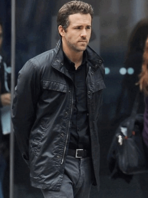 Ryan Reynolds Black Leather Jacket