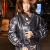 NYC 2024 Rihanna Cropped Leather Jacket