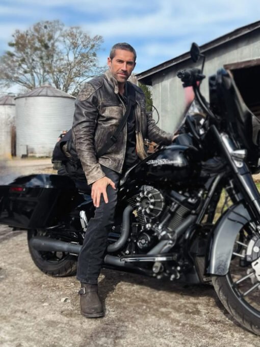 Scott Adkins Day Of Reckoning Cafe Racer Leather Jacket