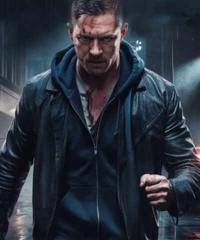 Tom Hardy HAVOC 2025 Black Leather Blazer