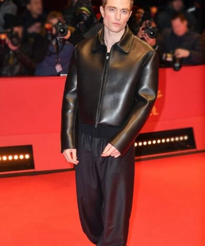 Robert Pattinson Mickey 17 Black Leather Jacket