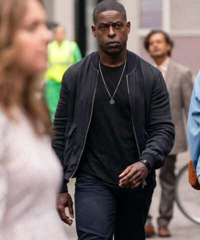 Sterling K. Brown Paradise 2025 Black Bomber Jacket