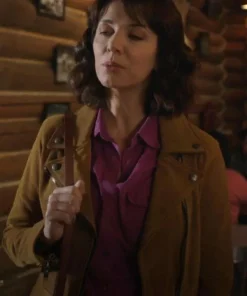 Heartland S17 Samantha Louise Fleming Brown Leather Jacket